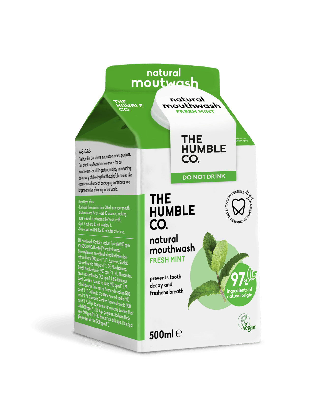 The Humble Co. Natural Mouthwash Fresh Mint 500 ml