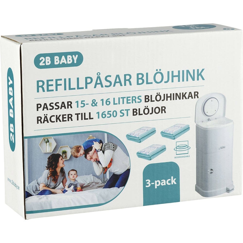 2B baby Refillpåsar För Blöjhink 1516 liter 3-pack