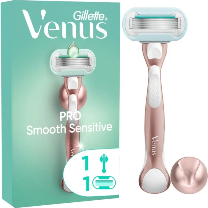 Gillette Venus PRO Smooth Sensitive rakhyvel, 1 rakblad, duschhållare