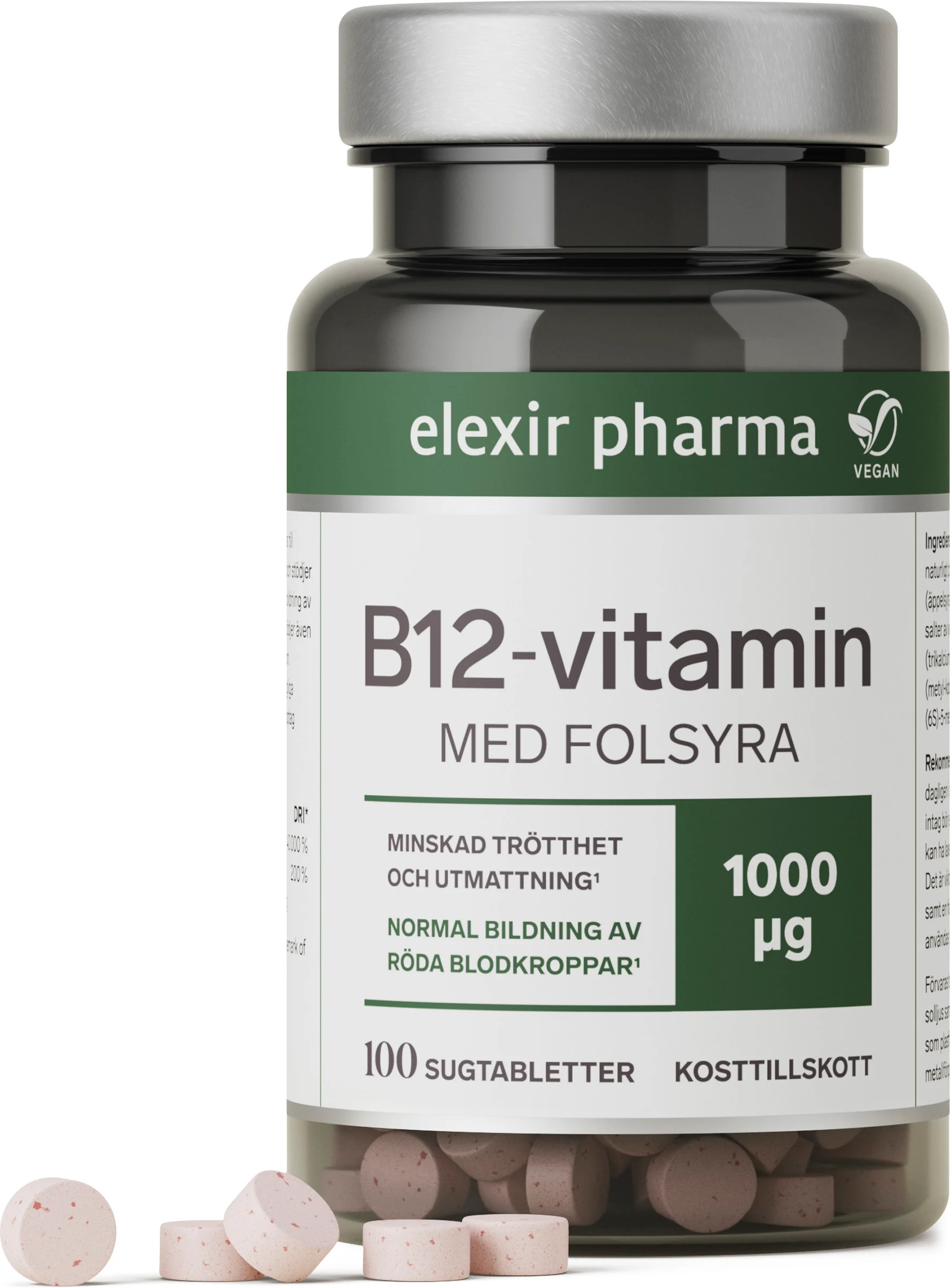 Elexir Vitamin B-12 Vegan 100 tabletter