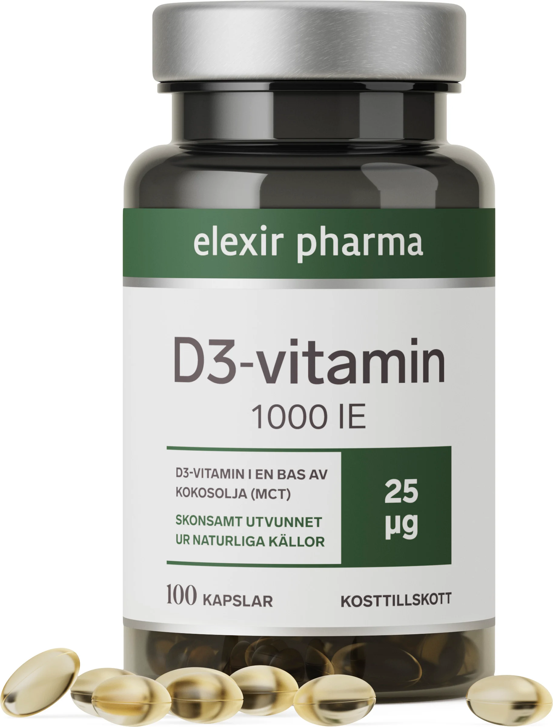 Elexir D3-vitamin 1000 IE 25μg 100 kapslar