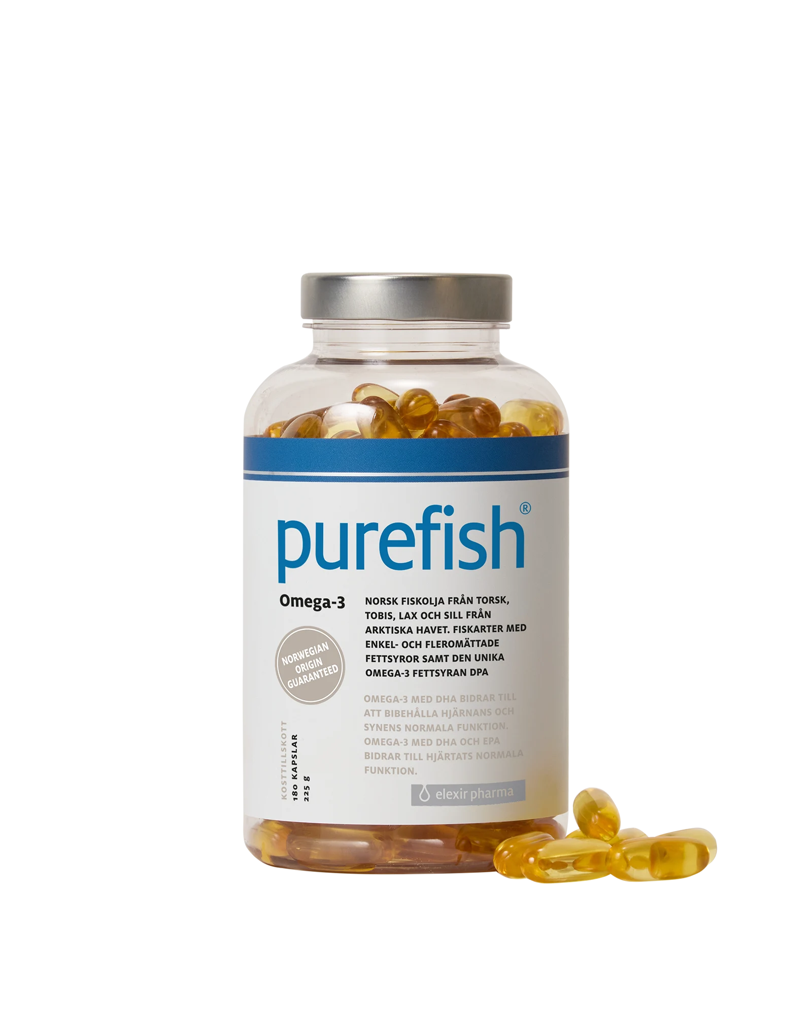 Elexir Purefish Kosttillskott med Omega-3 180 kapslar
