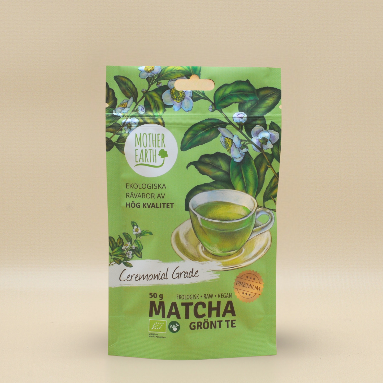 Mother Earth Matcha Ceremonial Grade RAW&EKO 50g