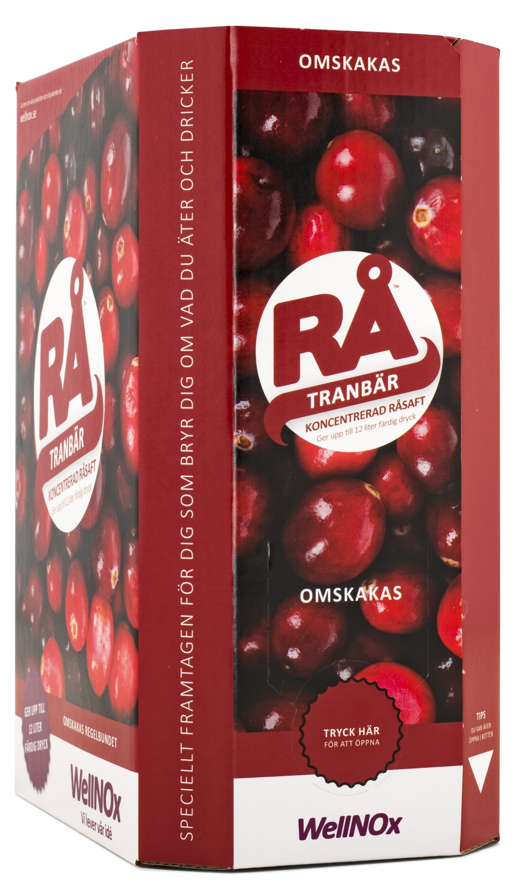 Rå Bag In Box Tranbär - koncentrerad tranbärsjuice på bag-in-box, 3 liter