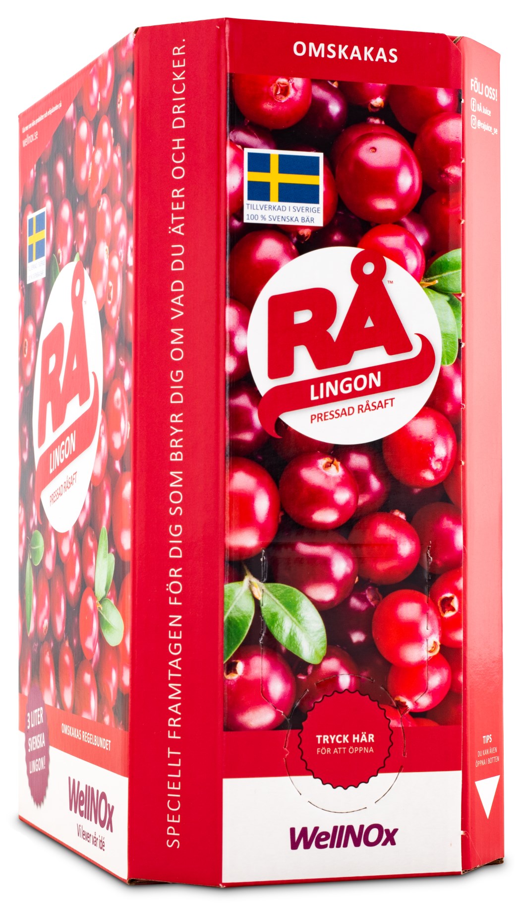Rå Bag In Box Lingon - lingonjuice på bag-in-box, 3 liter
