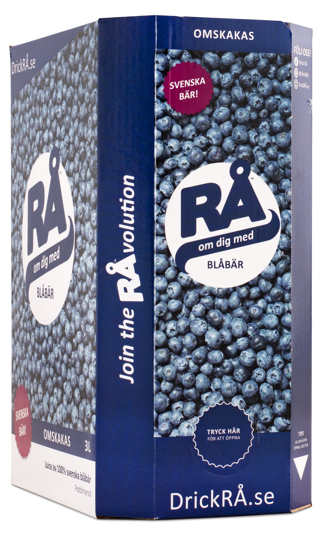 Rå Bag In Box Blåbär - blåbärsjuice på bag-in-box, 3 liter