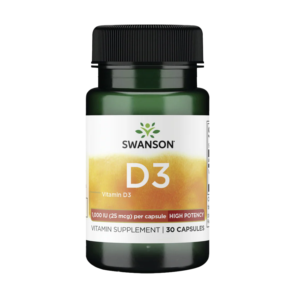Swanson Vitamin D3 1000 IU 25 mcg 30 kapslar