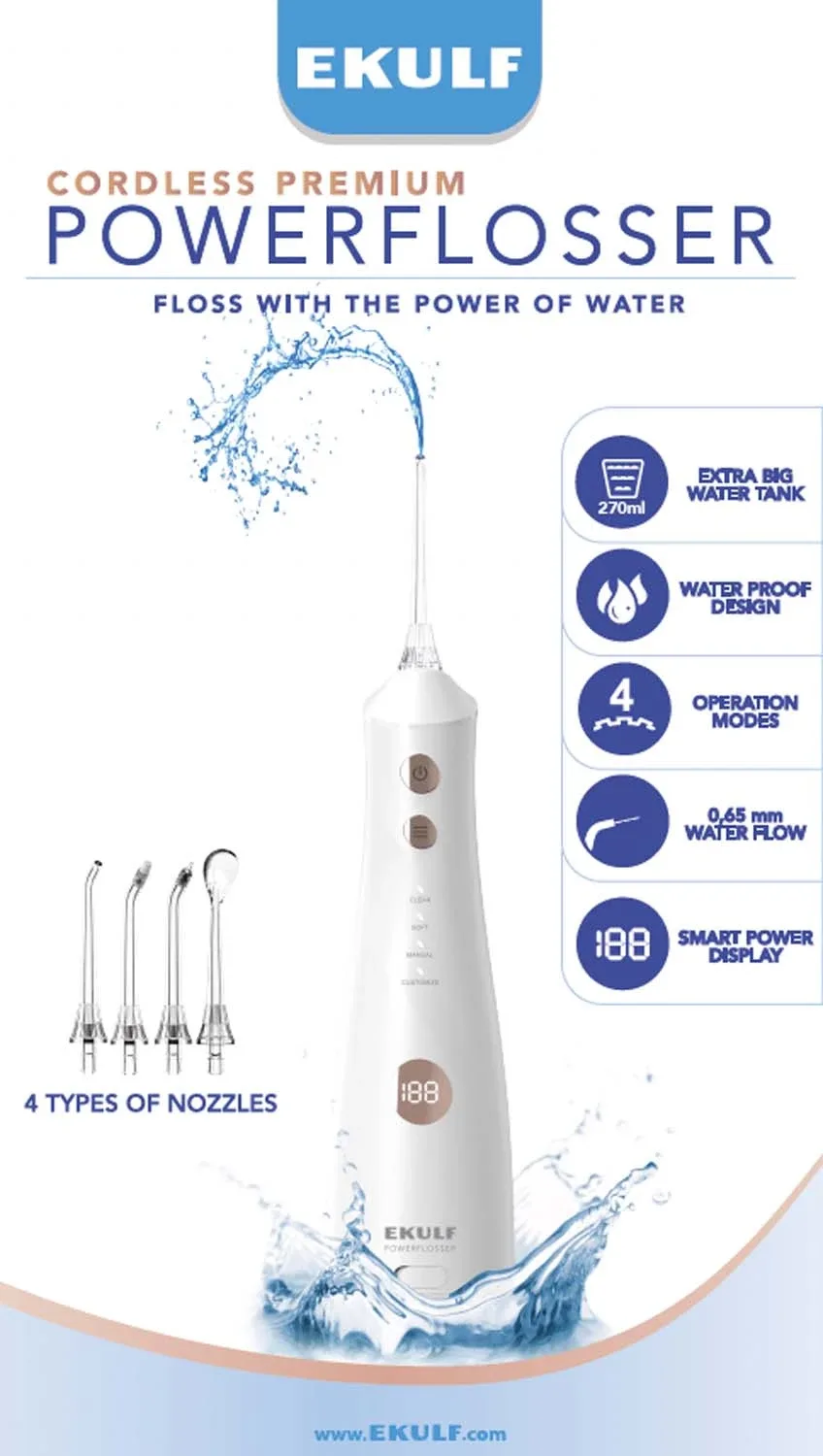 Ekulf PowerFlosser Premium White