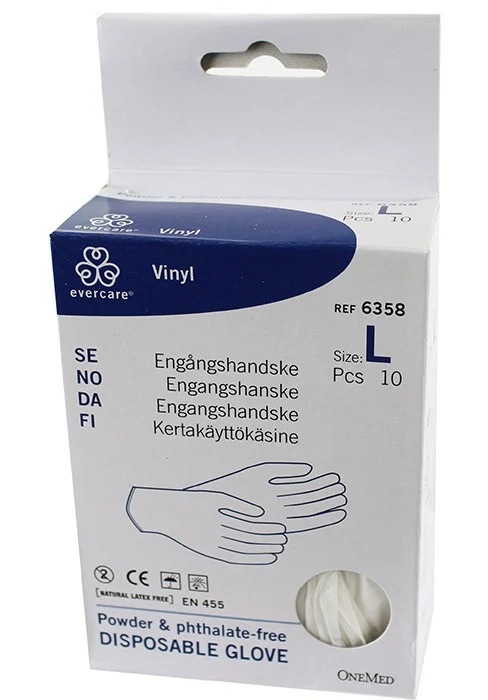 Evercare Plasthandske Vinyl Large 5 par