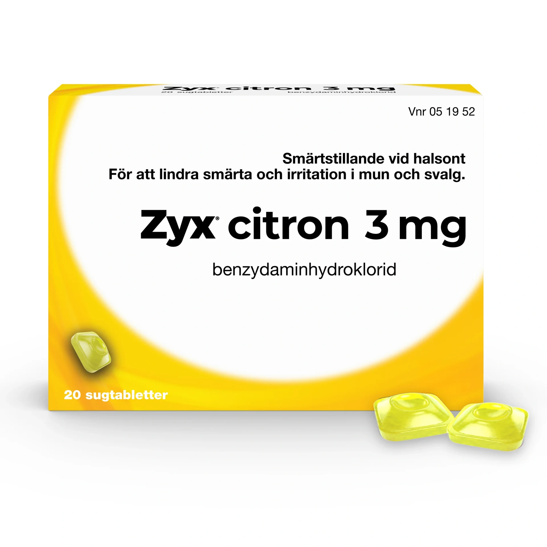 Zyx Citron Sugtablett 3 mg 20 sugtabletter