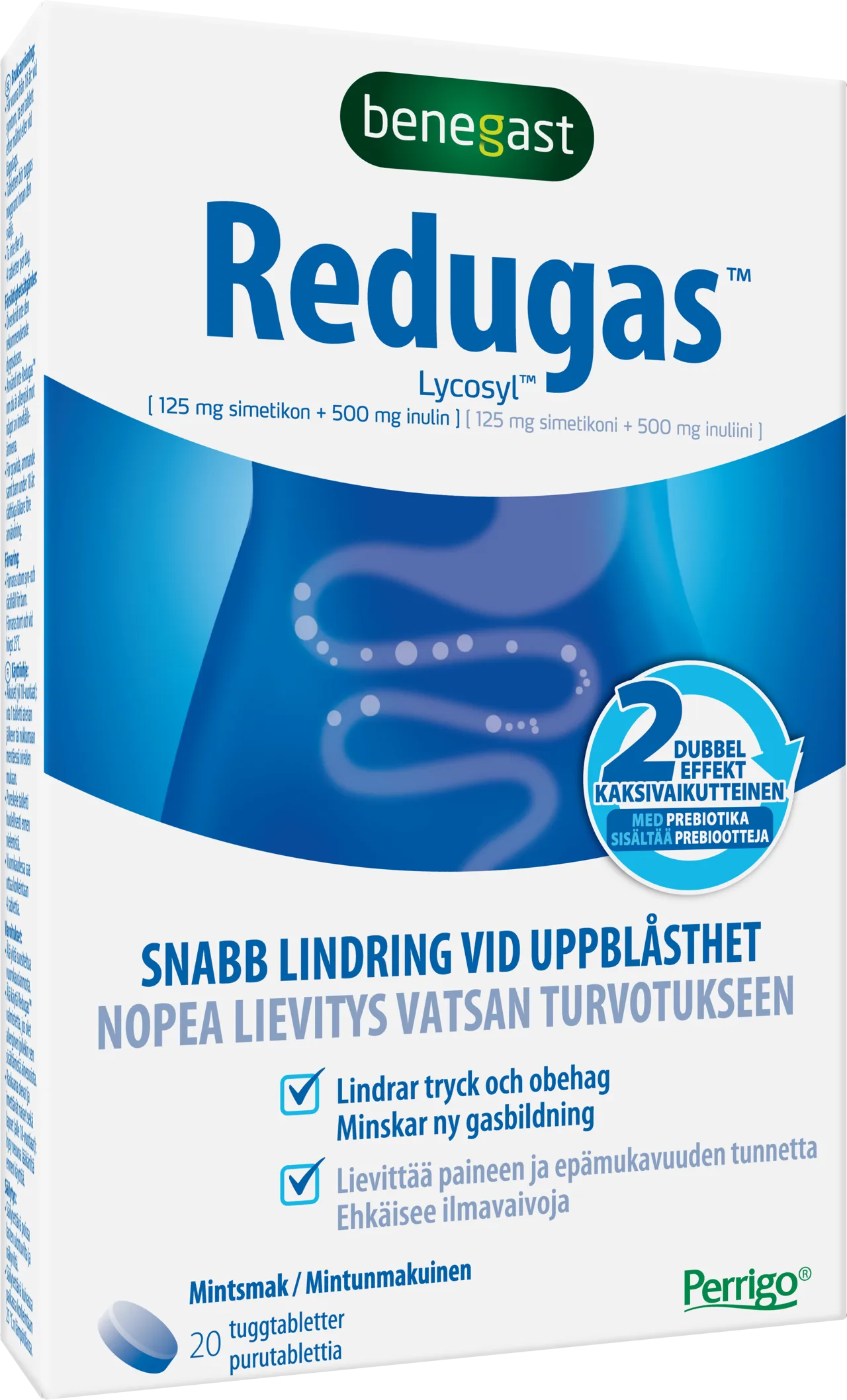 Benegast Redugas Chewable Tablets Peppermint Lindring Vid Gaser 20 tuggtabletter