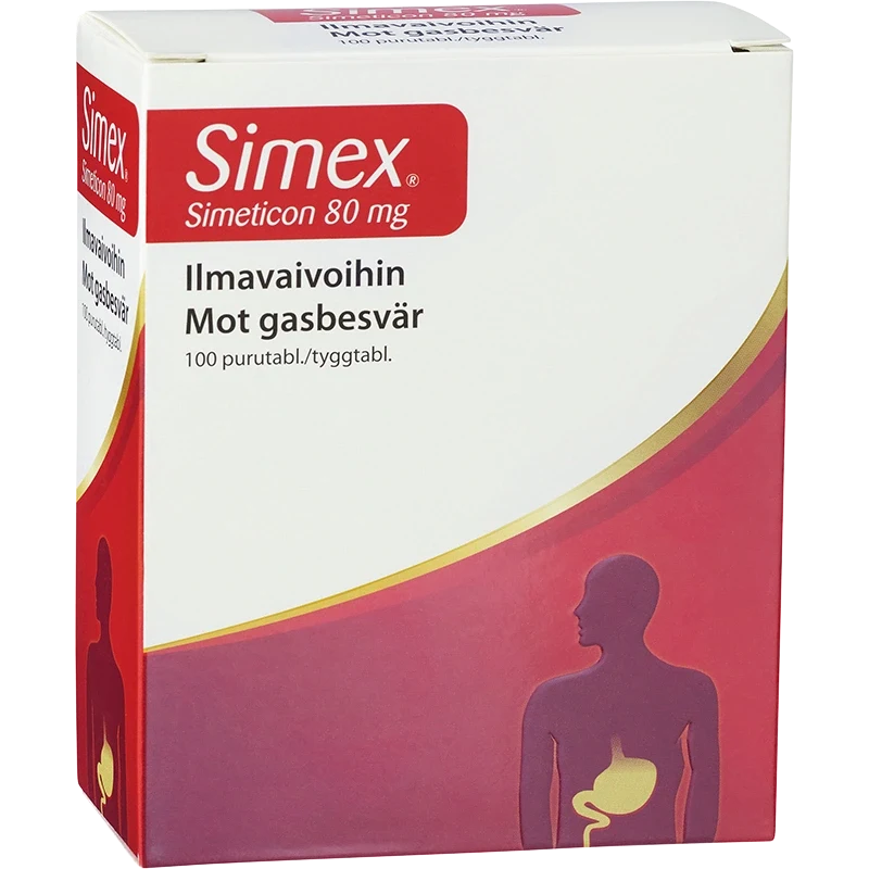 Simex Tuggtablett Simetikon 80 mg 100 st