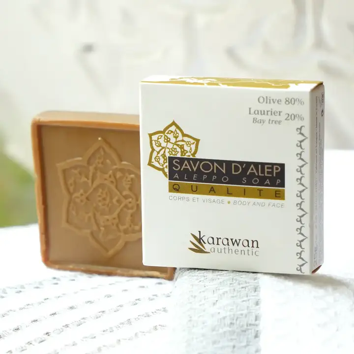 Karawan Authentic Aleppotvål Hög Kvalitet 25g - Olivolja 80% Lagerbärsolja 20%