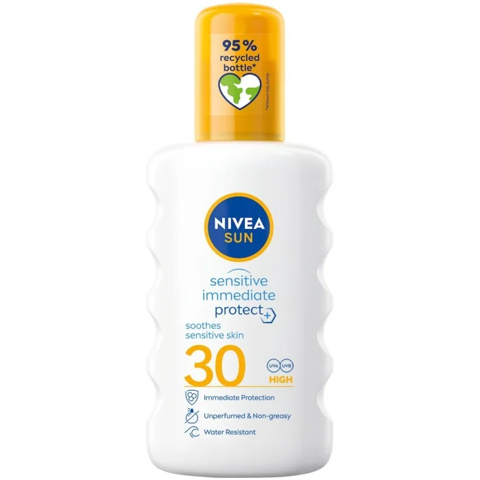 Nivea Solspray Sensitive Immediate Protect Soothing Spray SPF30, 200 ml