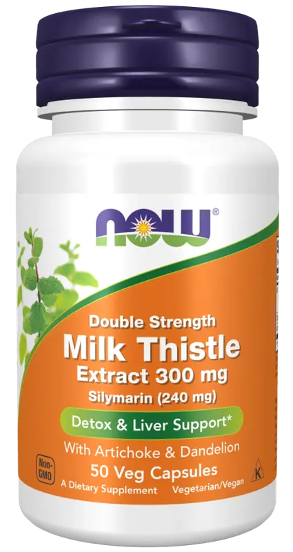 NOW Milk Thistle Silymarin with Artichoke & Dandelion 300 mg 50 vcaps