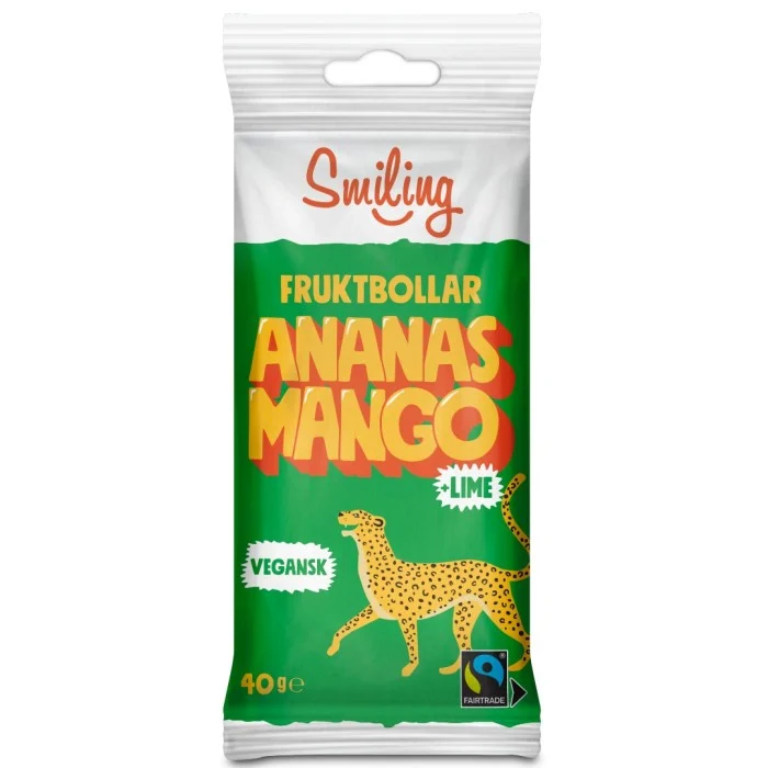 Smiling Fruktbollar Mango/Ananas/Lime 40g
