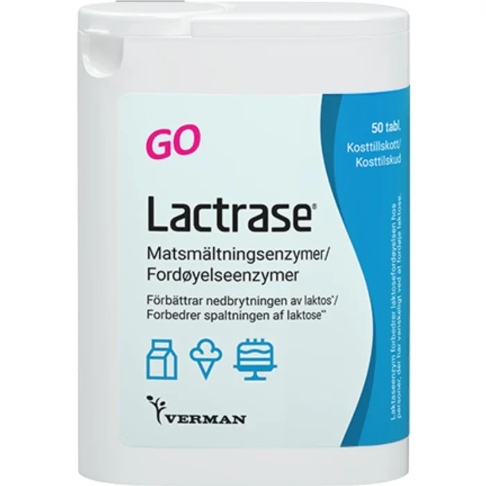 Verman Lactrase GO Laktasenzym 50 tabletter