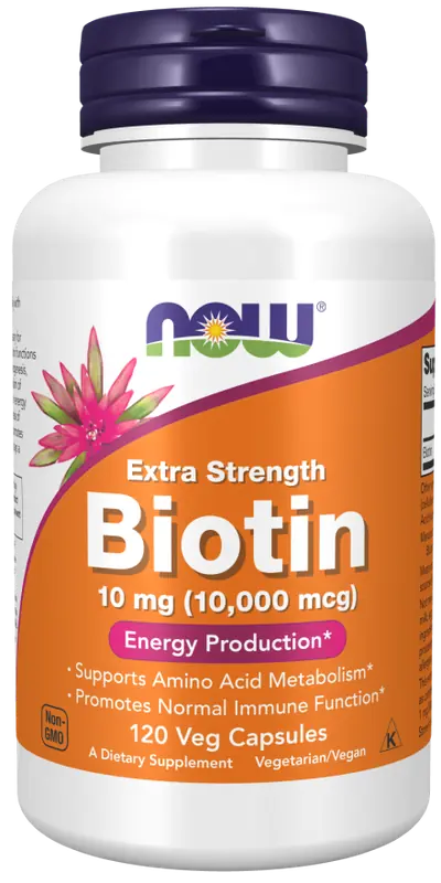 NOW Biotin 10mg (10.000 mcg) Extra Strength 120 vegcaps