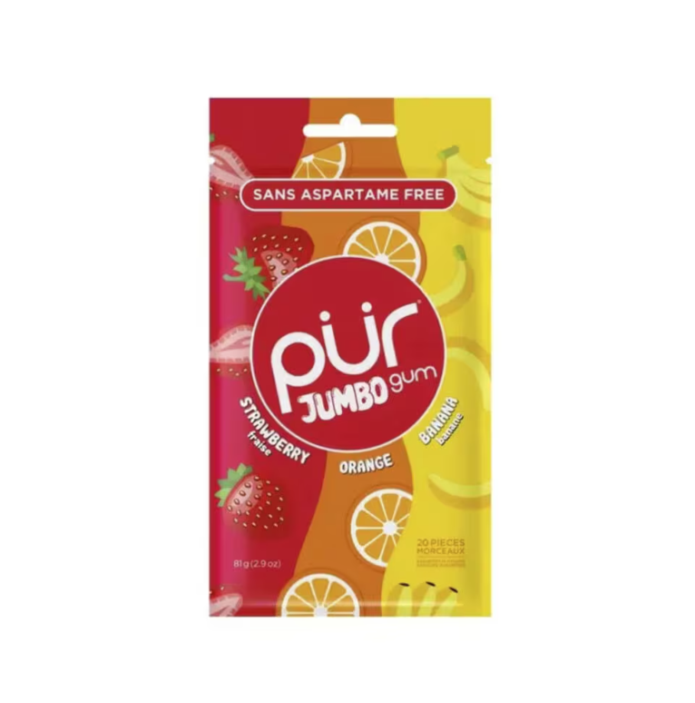 The Pur Jumbo jordgubb banan apelsin tuggummi 20st