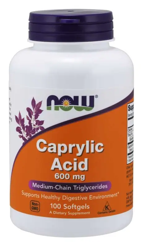 NOW Caprylic Acid 600 mg 100 kapslar