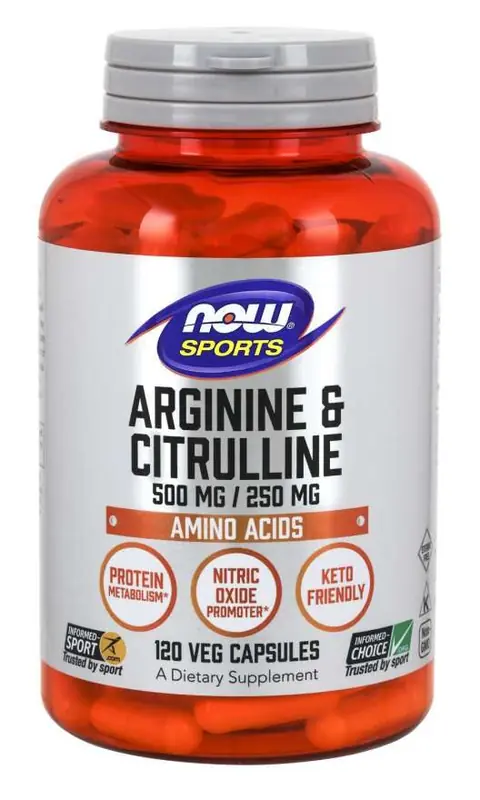 NOW L-Arginine & Citrulline 500/250 120 vegkapslar