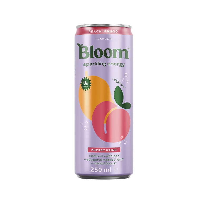 Bloom Sparkling Energy 250ml Peach Mango