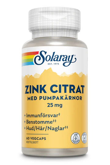 Solaray Zink Citrat 60 kapslar