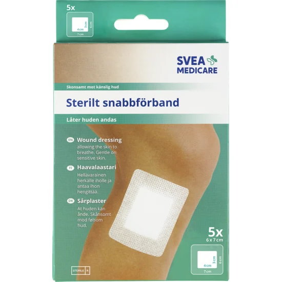 Svea Medicare Sterilt snabbförband 6 x 7 cm, 5 st